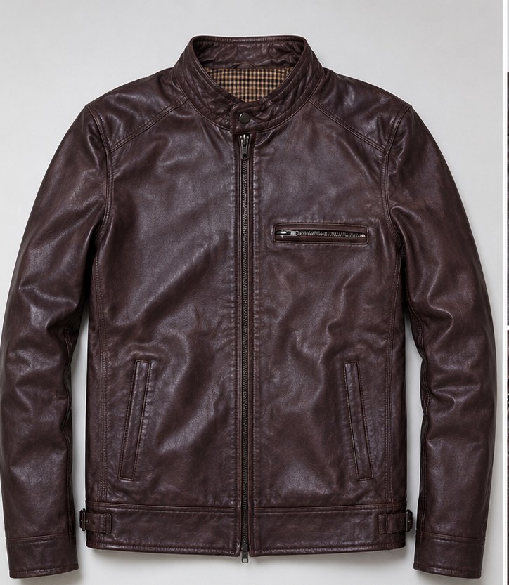 MENS LEATHER JACKET Burgundy