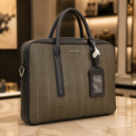 Olive Croc-Embossed Premium Business Laptop Bag