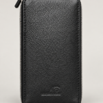 Men’s Black Textured Zip-Around Travel Wallet